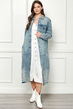 Load image into Gallery viewer, Distressed Raw Hem Pearl Detail Button Up Jacket
