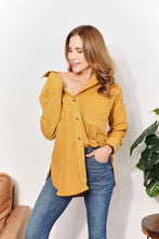 Load image into Gallery viewer, Oversized Corduroy  Button-Down Tunic Shirt with Bust Pocket
