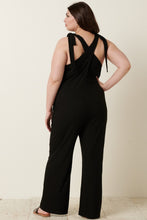 Load image into Gallery viewer, Rib Knit V-Neck Cross Back Jumpsuit
