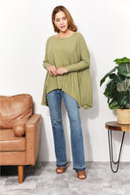 Load image into Gallery viewer, Oversized Super Soft Rib Layering Top with a Sharkbite Hem and Round Neck
