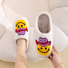 Load image into Gallery viewer, Cowboy Hat Smiley Face Slippers
