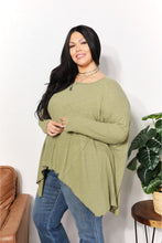 Load image into Gallery viewer, Oversized Super Soft Rib Layering Top with a Sharkbite Hem and Round Neck
