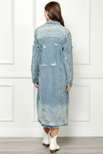 Load image into Gallery viewer, Distressed Raw Hem Pearl Detail Button Up Jacket
