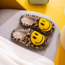 Load image into Gallery viewer, Smiley Face Leopard Slippers
