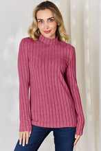 Load image into Gallery viewer, Ribbed Mock Neck Long Sleeve T-Shirt
