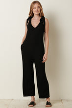 Load image into Gallery viewer, Rib Knit V-Neck Cross Back Jumpsuit
