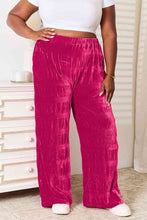 Load image into Gallery viewer, High Waist Tiered Shirring Velvet Wide Leg Pants
