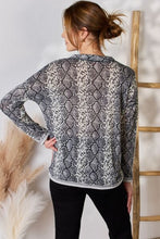 Load image into Gallery viewer, Snakeskin V-Neck Long Sleeve Top
