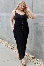 Load image into Gallery viewer, All Day Wide Leg Button Down Jumpsuit in Black
