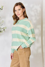 Load image into Gallery viewer, Contrast Striped Round Neck Sweater
