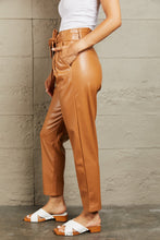 Load image into Gallery viewer, Powerful You Faux Leather Paperbag Waist Pants
