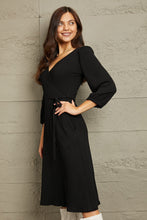 Load image into Gallery viewer, Surplice Flare Ruching Dress
