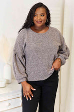 Load image into Gallery viewer, Boat Neck Glitter Long Sleeve Top
