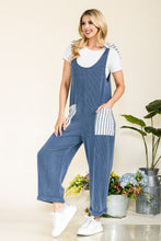 Load image into Gallery viewer, Stripe Contrast Pocket Rib Jumpsuit
