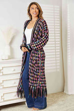 Load image into Gallery viewer, Multicolored Open Front Fringe Hem Cardigan
