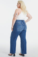 Load image into Gallery viewer, BAYEAS High Waist Two-Tones Patched Wide Leg Jeans
