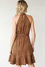 Load image into Gallery viewer, Leopard Belted Sleeveless Dress
