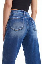 Load image into Gallery viewer, BAYEAS High Waist Two-Tones Patched Wide Leg Jeans
