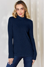 Load image into Gallery viewer, Ribbed Mock Neck Long Sleeve T-Shirt
