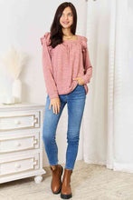 Load image into Gallery viewer, Square Neck Ruffle Shoulder Long Sleeve T-Shirt
