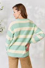 Load image into Gallery viewer, Contrast Striped Round Neck Sweater
