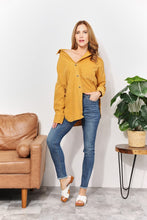 Load image into Gallery viewer, Oversized Corduroy  Button-Down Tunic Shirt with Bust Pocket
