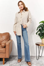 Load image into Gallery viewer, Oversized Corduroy  Button-Down Tunic Shirt with Bust Pocket
