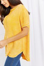 Load image into Gallery viewer, Start Small Washed Waffle Knit Top in Yellow Gold
