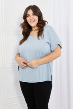 Load image into Gallery viewer, Simply Comfy V-Neck Loose Fit Shirt in Blue
