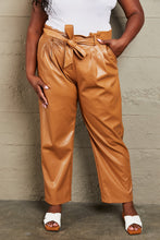 Load image into Gallery viewer, Powerful You Faux Leather Paperbag Waist Pants
