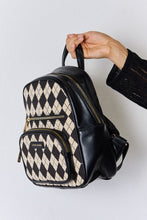 Load image into Gallery viewer, Argyle Pattern PU Leather Backpack
