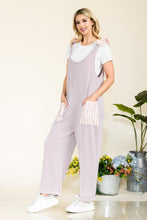 Load image into Gallery viewer, Stripe Contrast Pocket Rib Jumpsuit
