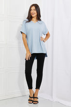 Load image into Gallery viewer, Simply Comfy V-Neck Loose Fit Shirt in Blue
