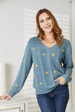 Load image into Gallery viewer, Floral Embroidered Cable Cardigan
