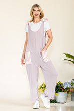 Load image into Gallery viewer, Stripe Contrast Pocket Rib Jumpsuit
