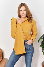 Load image into Gallery viewer, Oversized Corduroy  Button-Down Tunic Shirt with Bust Pocket
