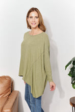 Load image into Gallery viewer, Oversized Super Soft Rib Layering Top with a Sharkbite Hem and Round Neck
