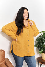 Load image into Gallery viewer, Oversized Corduroy  Button-Down Tunic Shirt with Bust Pocket
