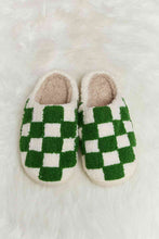 Load image into Gallery viewer, Checkered Print Plush Slide Slippers
