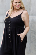 Load image into Gallery viewer, All Day Wide Leg Button Down Jumpsuit in Black
