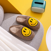 Load image into Gallery viewer, Smiley Face Slippers - Brown
